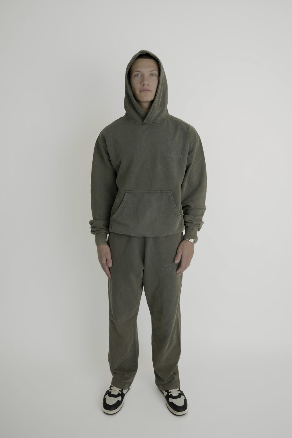 Olive Open Leg Sweatpants - Basics